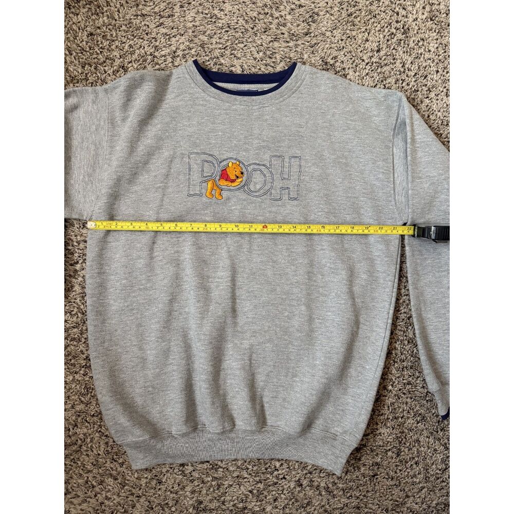 Vintage‎ Disney Winnie The Pooh Embroidered Sweatshirt - Grey & Navy - Large - Picture 9 of 9